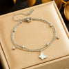 Wholesale Pendant Bracelet Titanium Steel Retro Fashion Doublelayered Diamondencrusted Round Blueeyed Star Lightning Design Electroplated