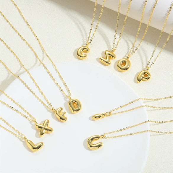Wholesale Pendant Clavicle Chain Necklace Copper Electroplated With Letters Numbers Text Style For Women