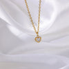Wholesale Pendant Clavicle Chain Stainless Steel Heart Shaped Electroplating With Letters Numbers Text Pattern Unisex