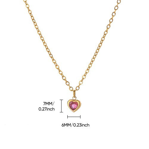 Wholesale Pendant Clavicle Chain Stainless Steel Heart Shaped Electroplating With Letters Numbers Text Pattern Unisex