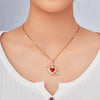 Wholesale Pendant Clavicle Necklace Copper Zircon Heart Shape Micropaved Electroplating For Women