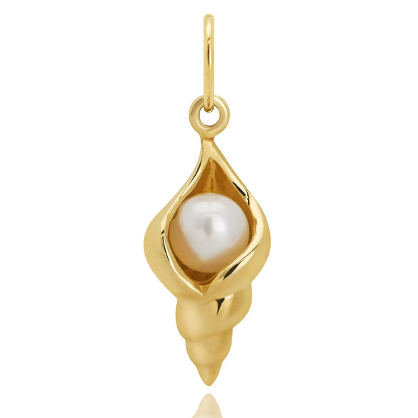 Wholesale Pendant Conch Fish Style Copper 18K Gold Color Furnace Vacuum Plating