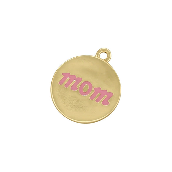 Wholesale Pendant Copper Sweet Colorful Oildrip Letter Round Shape
