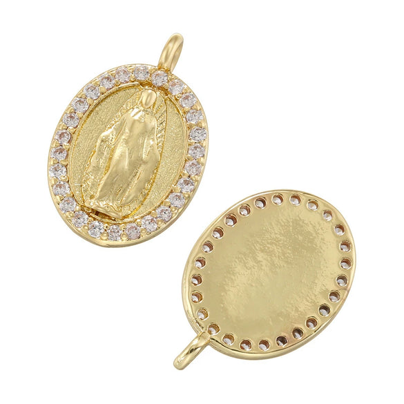 Wholesale Pendant Copper Zirconia Geometric Flower Pattern Hip Hop Style
