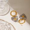 Wholesale Pendant Earrings Stainless Steel Gold And Silver Color Matching Rib Love Geometric Minimalist Electroplated
