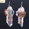 Wholesale Pendant Jewelry Natural Stone Copper Accessories Irregular Crystal Column Wound Life Tree Minimalist Style