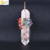 Wholesale Pendant Jewelry Natural Stone Copper Accessories Irregular Crystal Column Wound Life Tree Minimalist Style