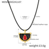 Wholesale Pendant Long Dress Chain Stainless Steel Leather Rope Geometric Pvd Electroplated