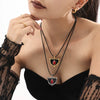 Wholesale Pendant Long Dress Chain Stainless Steel Leather Rope Geometric Pvd Electroplated