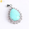 Wholesale Pendant Natural Stone Alloy Claw Inlaid Water Drop Pear Shaped Electroplated High Profile Luxury Unisex