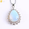 Wholesale Pendant Natural Stone Alloy Claw Inlaid Water Drop Pear Shaped Electroplated High Profile Luxury Unisex