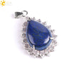 Wholesale Pendant Natural Stone Alloy Claw Inlaid Water Drop Pear Shaped Electroplated High Profile Luxury Unisex