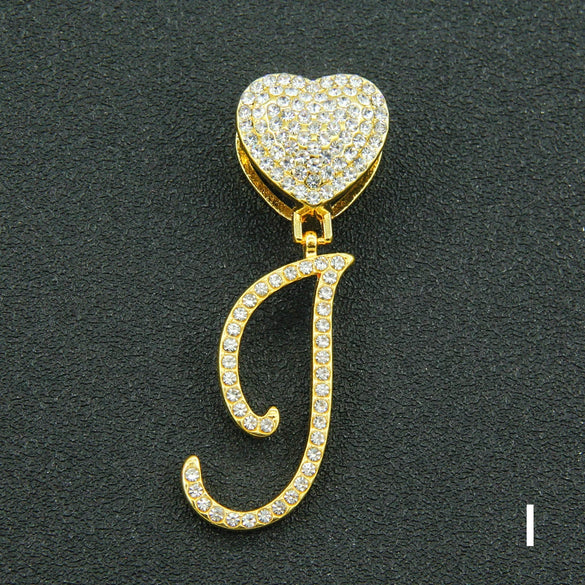Wholesale Pendant Necklace Alloy Hiphop Style With Letter Pattern And Diamond Decoration Cuban Chain Accessories