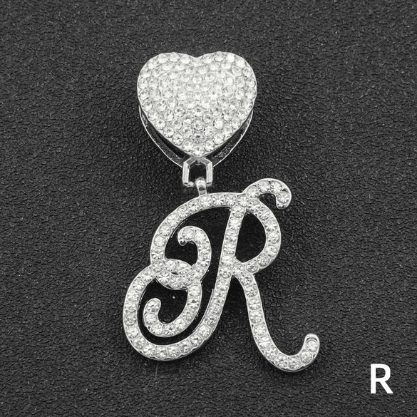Wholesale Pendant Necklace Alloy Hiphop Style With Letter Pattern And Diamond Decoration Cuban Chain Accessories