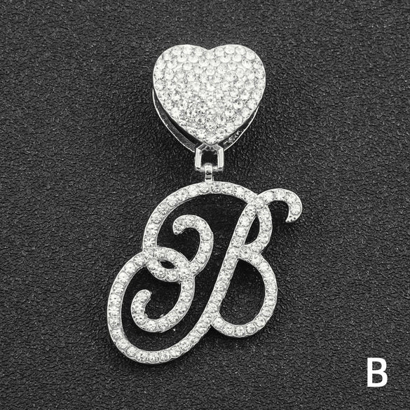 Wholesale Pendant Necklace Alloy Hiphop Style With Letter Pattern And Diamond Decoration Cuban Chain Accessories