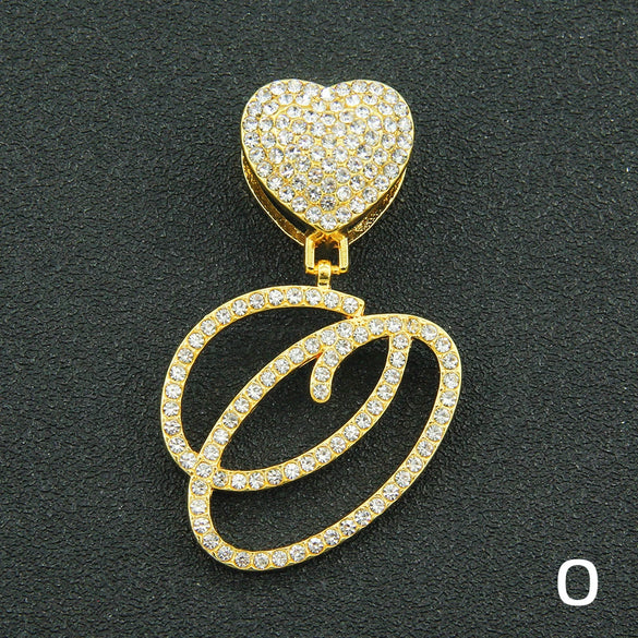 Wholesale Pendant Necklace Alloy Hiphop Style With Letter Pattern And Diamond Decoration Cuban Chain Accessories