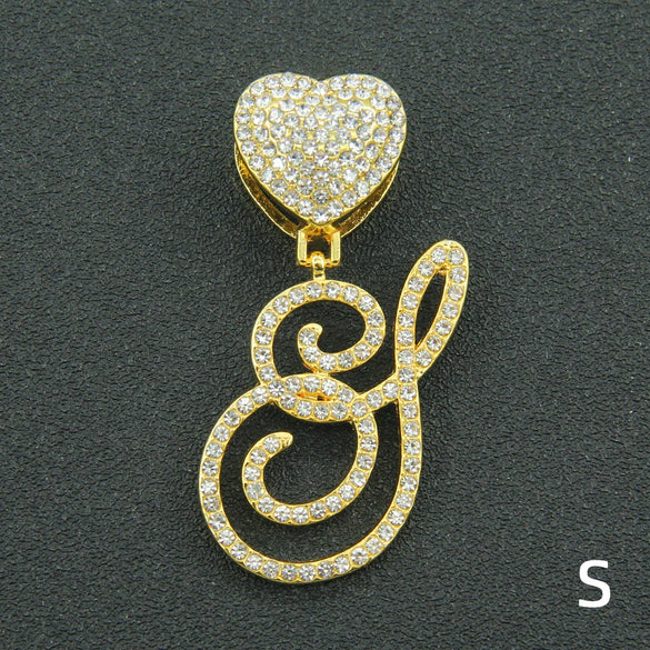 Wholesale Pendant Necklace Alloy Hiphop Style With Letter Pattern And Diamond Decoration Cuban Chain Accessories