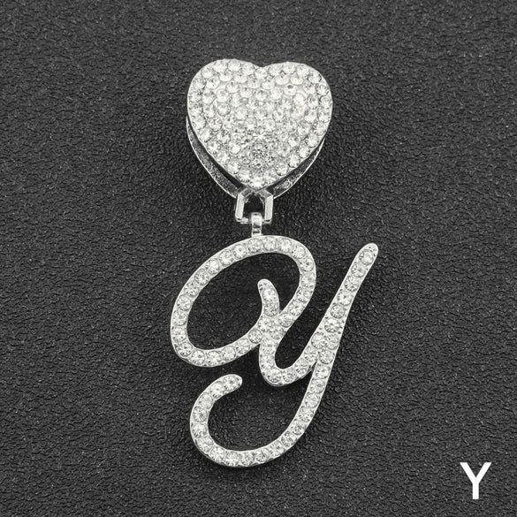 Wholesale Pendant Necklace Alloy Hiphop Style With Letter Pattern And Diamond Decoration Cuban Chain Accessories