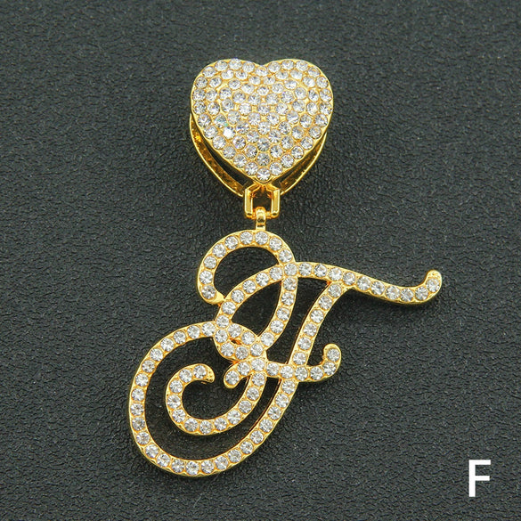 Wholesale Pendant Necklace Alloy Hiphop Style With Letter Pattern And Diamond Decoration Cuban Chain Accessories