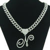 Wholesale Pendant Necklace Alloy Hiphop Style With Letter Pattern And Diamond Decoration Cuban Chain Accessories