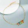 Wholesale Pendant Necklace Alloy Rhinestone Geometric Cartoon Style Mixed Gemstone Setting Diamond Design