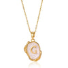 Wholesale Pendant Necklace Alloy Stainless Steel Letter Oil Drop 18K Gold Plated