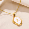 Wholesale Pendant Necklace Alloy Stainless Steel Letter Oil Drop 18K Gold Plated
