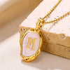 Wholesale Pendant Necklace Alloy Stainless Steel Letter Oil Drop 18K Gold Plated