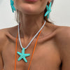 Wholesale Pendant Necklace Alloy Starshaped Rope Women's Vacation Style Dripping Oil