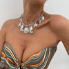 Wholesale Pendant Necklace Aluminum Chain Alloy Geometric Vacation Style Electroplating For Women