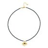 Wholesale Pendant Necklace Black Pointed Crystal Stainless Steel Geometric Retro Handmade For Women