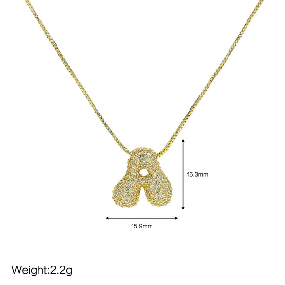 Wholesale Pendant Necklace Brass Copper With Letters Numbers Text Pattern Electroplated