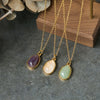 Wholesale Pendant Necklace Clavicle Chain Geometric Fresh Green Dongling Female Titanium Steel 18K Gold Plated