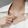 Wholesale Pendant Necklace Clavicle Chain Geometric Fresh Green Dongling Female Titanium Steel 18K Gold Plated