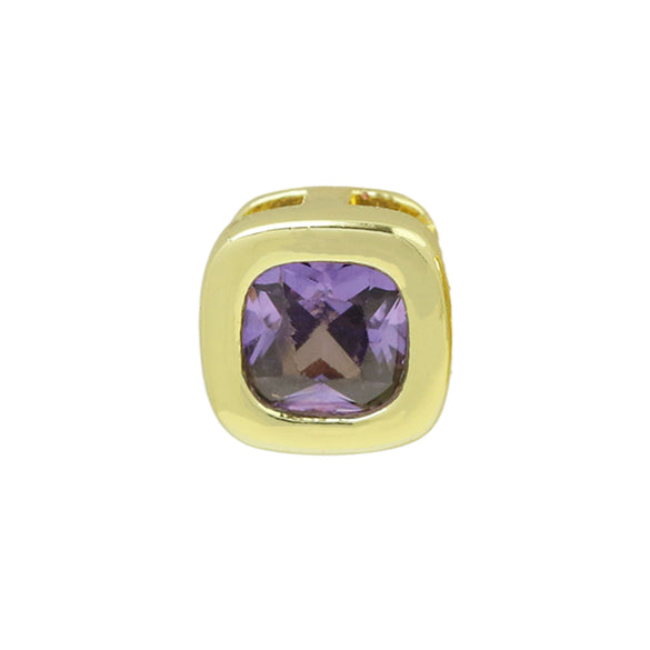 Wholesale Pendant Necklace Colorful Geometric Square Birthstone Zircon Copper Brass Electroplating For Women