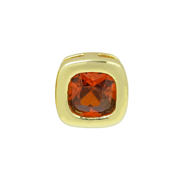 Wholesale Pendant Necklace Colorful Geometric Square Birthstone Zircon Copper Brass Electroplating For Women