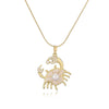 Wholesale Pendant Necklace Copper Animal Zodiac Dripping Oil Style Snake Bone Chain