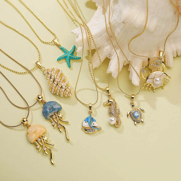 Wholesale Pendant Necklace Copper Animal Zodiac Dripping Oil Style Snake Bone Chain