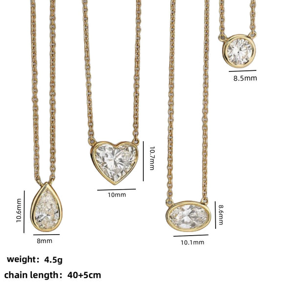 Wholesale Pendant Necklace Copper Artificial Crystal Geometric Electroplating For Women