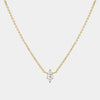 Wholesale Pendant Necklace Copper Artificial Crystal Geometric Oval Round Electroplated Light Luxury Style
