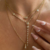 Wholesale Pendant Necklace Copper Artificial Crystal Geometric Oval Round Electroplated Light Luxury Style