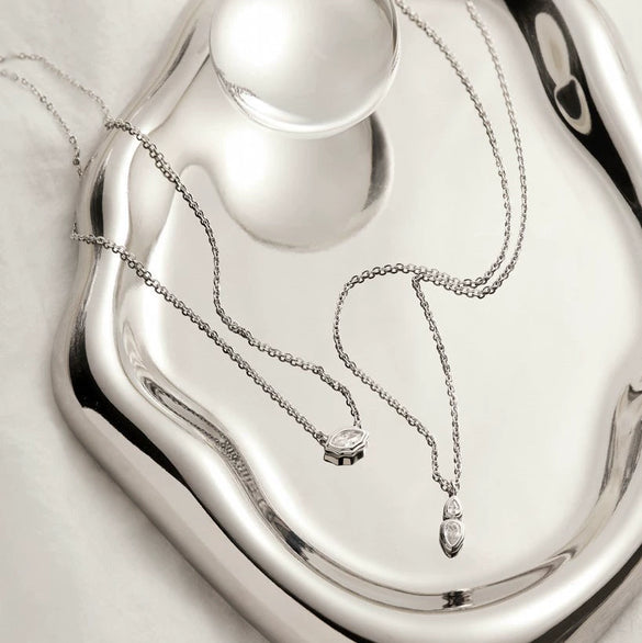 Wholesale Pendant Necklace Copper Artificial Crystal Geometric Oval Round Light Luxury Style Furnace Vacuum Plating O Shaped Chain For Women