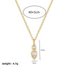Wholesale Pendant Necklace Copper Artificial Crystal Geometric Oval Round Light Luxury Style Furnace Vacuum Plating O Shaped Chain For Women