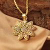 Wholesale Pendant Necklace Copper Floral Zircon Electroplated Inlaid For Women
