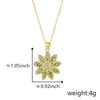 Wholesale Pendant Necklace Copper Floral Zircon Electroplated Inlaid For Women