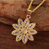 Wholesale Pendant Necklace Copper Floral Zircon Electroplated Inlaid For Women