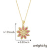 Wholesale Pendant Necklace Copper Floral Zircon Electroplated Inlaid For Women