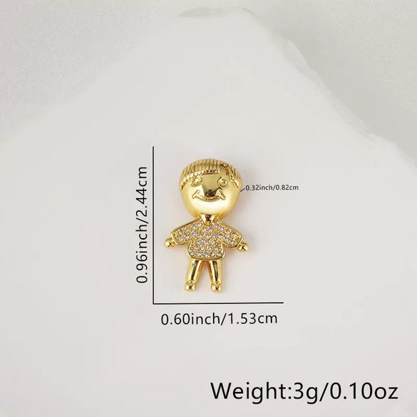 Wholesale Pendant Necklace Copper Geometric Electroplated Inlaid Zircon Simple Cute Cartoon Style