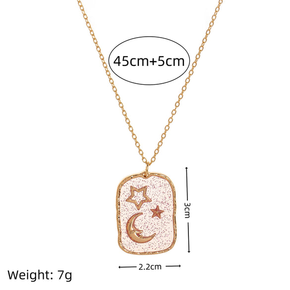 Wholesale Pendant Necklace Copper Geometric Heart Shape Printed Electroplating For Women