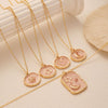 Wholesale Pendant Necklace Copper Geometric Heart Shape Printed Electroplating For Women